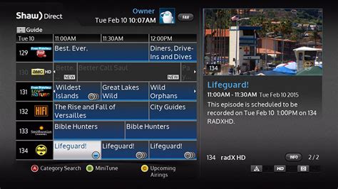 Shaw Direct tv guide listings